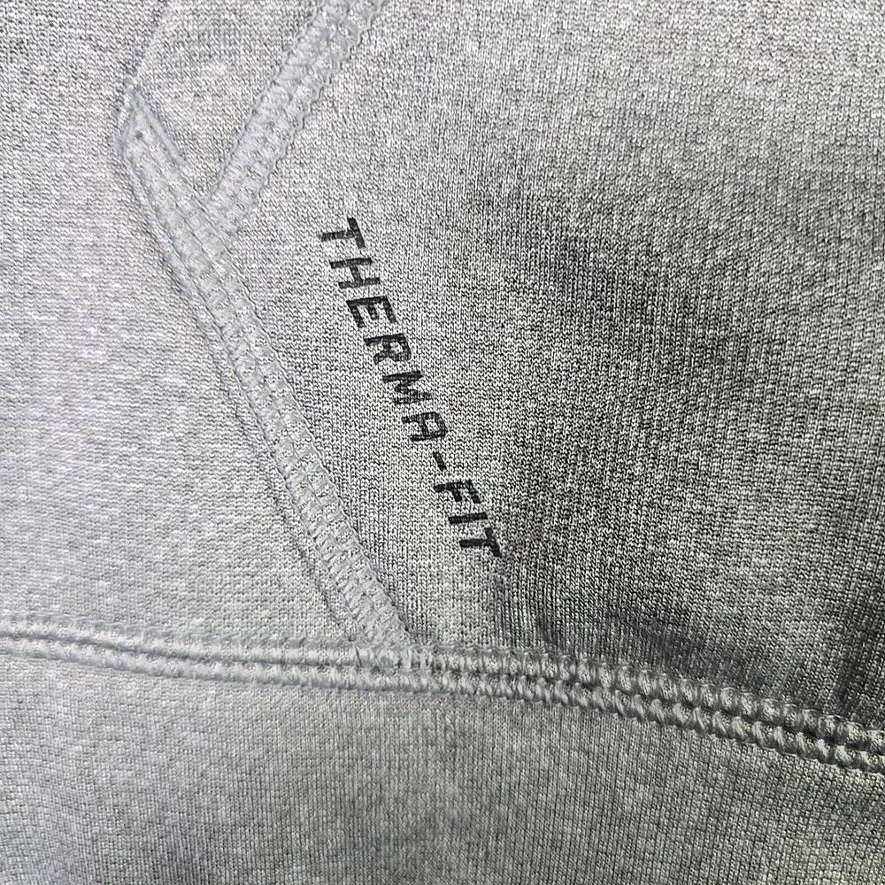 Nike Therma-Fit Hoodie Men’s Medium Gray Pullover Sweatshirt Kangaroo Pocket - Picture 9 of 11